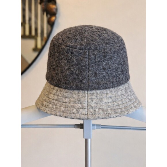 SOPRATTUTTO CAPPELLI Italy Vintage 100% Wool Felt Cloche Womens Bucket Hat Gray